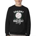 Grammy Of The Birthday Boy Baseball Player Birthday Youth Crewneck Sweatshirt