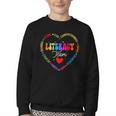 Groovy Literacy Team Reading Appreciation Back To School Youth Crewneck Sweatshirt Groovy Literacy Team Reading Appreciation Back To School Youth Crewneck Sweatshirt