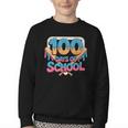 Happy 100 Days Of School Baseball Drip For Kids Teachers Youth Crewneck Sweatshirt