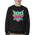 Happy 100 Days Of School Costume Baseball Drip Ice Cream Youth Crewneck Sweatshirt Happy 100 Days Of School Costume Baseball Drip Ice Cream Youth Crewneck Sweatshirt