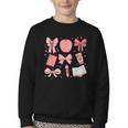 Happy Back To School 1st Day Toddler Girl Boho Coquette Bows Youth Crewneck Sweatshirt Happy Back To School 1st Day Toddler Girl Boho Coquette Bows Youth Crewneck Sweatshirt