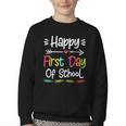 Happy First Day Of School Back To School Kids Students Youth Crewneck Sweatshirt