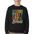 Happy First Day Of School Pupil Kids Grade Back To School 1 Youth Crewneck Sweatshirt