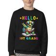 Hello 1st Grade Turtle Lovers Back To School Kids Boys Girls Youth Crewneck Sweatshirt