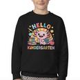 Hello Kindergarten Axolotl Back To School For Kids Youth Crewneck Sweatshirt Hello Kindergarten Axolotl Back To School For Kids Youth Crewneck Sweatshirt