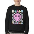 Hello Preschool Groovy Back To School Pre-K Team Girls Kids Youth Crewneck Sweatshirt Hello Preschool Groovy Back To School Pre-K Team Girls Kids Youth Crewneck Sweatshirt