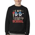 I Hit 100 Days Of School Baseball Kids Boy Teacher 100th Day Youth Crewneck Sweatshirt I Hit 100 Days Of School Baseball Kids Boy Teacher 100th Day Youth Crewneck Sweatshirt