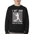 I Hit 100 Days Of School Baseball Player 100th Day Boys Kids Youth Crewneck Sweatshirt I Hit 100 Days Of School Baseball Player 100th Day Boys Kids Youth Crewneck Sweatshirt