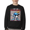I Hit 100 Days Of School Baseball Player Kids Boys Son Youth Crewneck Sweatshirt