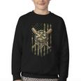 Ice Cream Baseball Drip For Boys Camo USA Flag Camouflage Youth Crewneck Sweatshirt