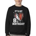 It's My 8th Birthday Baseball Football Heart 8 Year Old Youth Crewneck Sweatshirt It's My 8th Birthday Baseball Football Heart 8 Year Old Youth Crewneck Sweatshirt