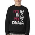 ITS In My DNA Baseball Sport Player Saying Youth Crewneck Sweatshirt