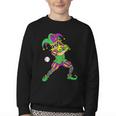 Jester Baseball Mardi Gras Carnival Sport Men Boy Teen Kids Youth Crewneck Sweatshirt