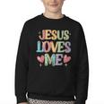 Jesus Loves Me Christian Kids Back To School Youth Crewneck Sweatshirt Jesus Loves Me Christian Kids Back To School Youth Crewneck Sweatshirt