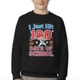 I Just Hit 100 Days Of School Baseball 100th Day Boys Kids Youth Crewneck Sweatshirt I Just Hit 100 Days Of School Baseball 100th Day Boys Kids Youth Crewneck Sweatshirt