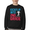 Kickflip Into 2nd Grade Skateboard Lover Back To School Youth Crewneck Sweatshirt