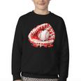 Kid Drip Ice Cream Baseball Heart Catcher Valentines Day Boy Youth Crewneck Sweatshirt