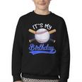 Kids 8th Baseball Birthday Party Boys Sport Fan 8 Years Old Youth Crewneck Sweatshirt