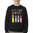Kindergarten Back To School Crayons Let's Eat Crayon Youth Crewneck Sweatshirt Kindergarten Back To School Crayons Let's Eat Crayon Youth Crewneck Sweatshirt