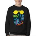 Kindergarten Vibes Only Glow Sunglasses Back To School Youth Crewneck Sweatshirt Kindergarten Vibes Only Glow Sunglasses Back To School Youth Crewneck Sweatshirt