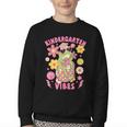 Kindergarten Vibes Groovy Kindergarten Back To School Frog Youth Crewneck Sweatshirt