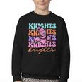 Knights Mascot Back To School Spirit Sports Men Women Groovy Youth Crewneck Sweatshirt
