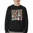 My Last First Day Senior 2027 Back To School Class Of 2027 Youth Crewneck Sweatshirt My Last First Day Senior 2027 Back To School Class Of 2027 Youth Crewneck Sweatshirt