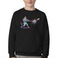 Leopard Baseball Player Ice Cream Drip For Boys Kids Youth Crewneck Sweatshirt
