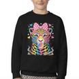 Leopard Glasses Blowing Bubble Gum Back To School Kids Youth Crewneck Sweatshirt Leopard Glasses Blowing Bubble Gum Back To School Kids Youth Crewneck Sweatshirt