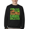 Level 2nd Grade Unlocked Game Pixel Kids Boy Back To School Youth Crewneck Sweatshirt