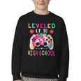 Leveled Up To High School Gaming Fun Back To School Tie Dye Youth Crewneck Sweatshirt Leveled Up To High School Gaming Fun Back To School Tie Dye Youth Crewneck Sweatshirt