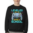 Leveled Up To Middle School Video Gamer Back To School Boys Youth Crewneck Sweatshirt