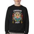 Librarian Lady Library Cute Owl Back To School Women Girls Youth Crewneck Sweatshirt Librarian Lady Library Cute Owl Back To School Women Girls Youth Crewneck Sweatshirt