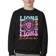 Lion Mascot Back To School Spirit Sports Men Women Groovy Youth Crewneck Sweatshirt Lion Mascot Back To School Spirit Sports Men Women Groovy Youth Crewneck Sweatshirt