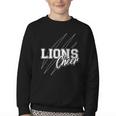 Lions Cheer Back To School Cheerleading Team Spirit Youth Crewneck Sweatshirt