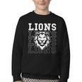 Lions School Spirit Fan Team Back To School Youth Crewneck Sweatshirt Lions School Spirit Fan Team Back To School Youth Crewneck Sweatshirt