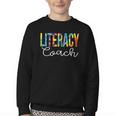 Literacy Coach Women Tie Dye Back To School Appreciation Day Youth Crewneck Sweatshirt