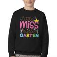 Little Miss Kindergarten First Day Back To School Girls Cute Youth Crewneck Sweatshirt
