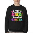 Little Miss Kindergarten Kids Girls Pencil Back To School Youth Crewneck Sweatshirt