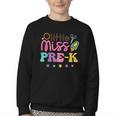 Little Miss Pre-K Preschool First Day Back To School Girls Youth Crewneck Sweatshirt