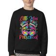 Little Miss Preschool Messy Bun Back To School Girl Women Youth Crewneck Sweatshirt Little Miss Preschool Messy Bun Back To School Girl Women Youth Crewneck Sweatshirt