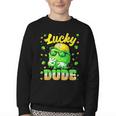 Lucky Dude Drip Baseball Shamrock St Patrick Men Boy Youth Youth Crewneck Sweatshirt