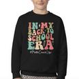 Math Coach In My Back To School Era Women Groovy Youth Crewneck Sweatshirt