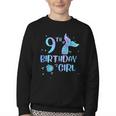 Ninth Birthday Girl Mermaid 9th Toddler's Back To School Youth Crewneck Sweatshirt Ninth Birthday Girl Mermaid 9th Toddler's Back To School Youth Crewneck Sweatshirt