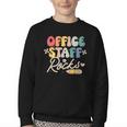 Office Staff Rocks Back To School Secretary Administrative Youth Crewneck Sweatshirt Office Staff Rocks Back To School Secretary Administrative Youth Crewneck Sweatshirt