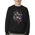 Patriotic Baseball Catcher American Flag Sports Tee Youth Crewneck Sweatshirt Patriotic Baseball Catcher American Flag Sports Tee Youth Crewneck Sweatshirt