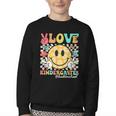 Peace Love Kindergarten Smile Face Back To School Girls Kids Youth Crewneck Sweatshirt Peace Love Kindergarten Smile Face Back To School Girls Kids Youth Crewneck Sweatshirt