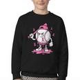 Pink Ribbon Baseball Breast Cancer Awareness Youth Crewneck Sweatshirt Pink Ribbon Baseball Breast Cancer Awareness Youth Crewneck Sweatshirt