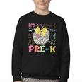 Pre-K Typography First Day Back To School Leopard Apple Youth Crewneck Sweatshirt Pre-K Typography First Day Back To School Leopard Apple Youth Crewneck Sweatshirt