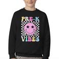 Pre-K Vibes Groovy Back To School PreK Preschool Girls Kids Youth Crewneck Sweatshirt